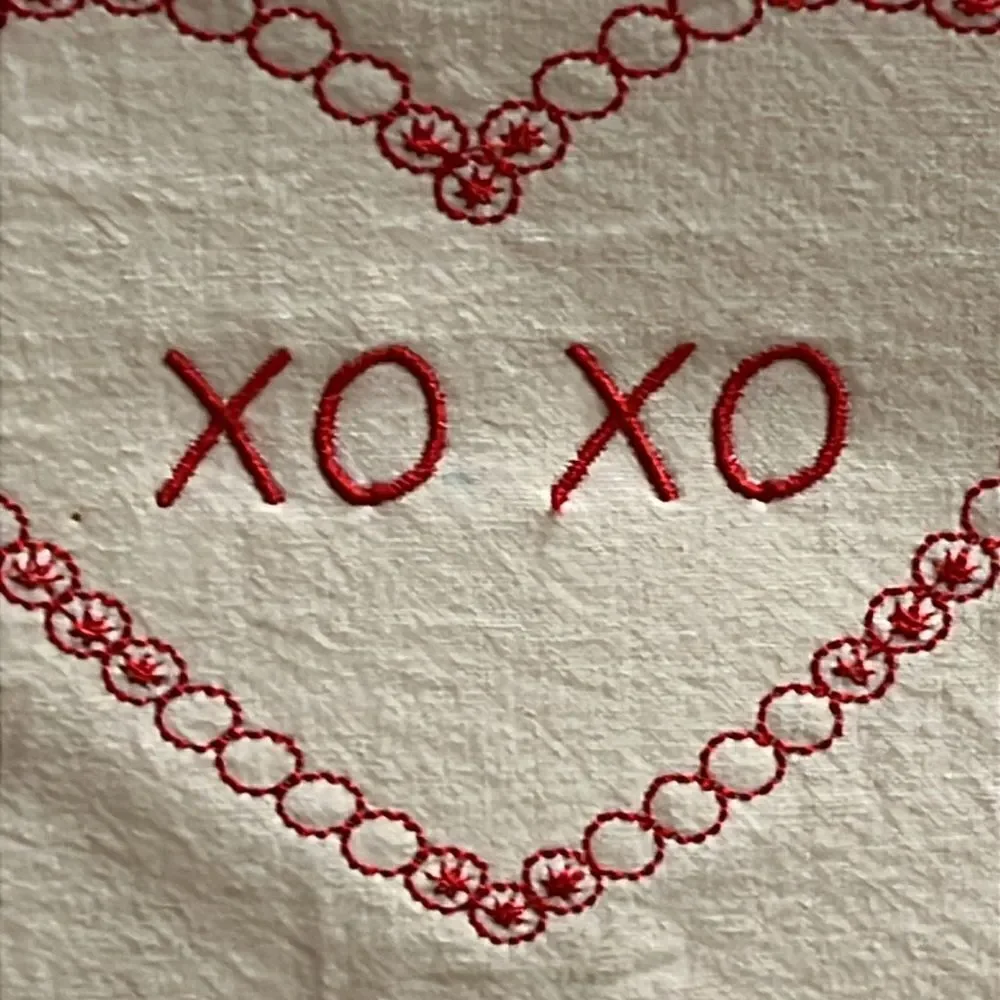 Heart Love Embroidered Holiday DG Collections Cotton 27